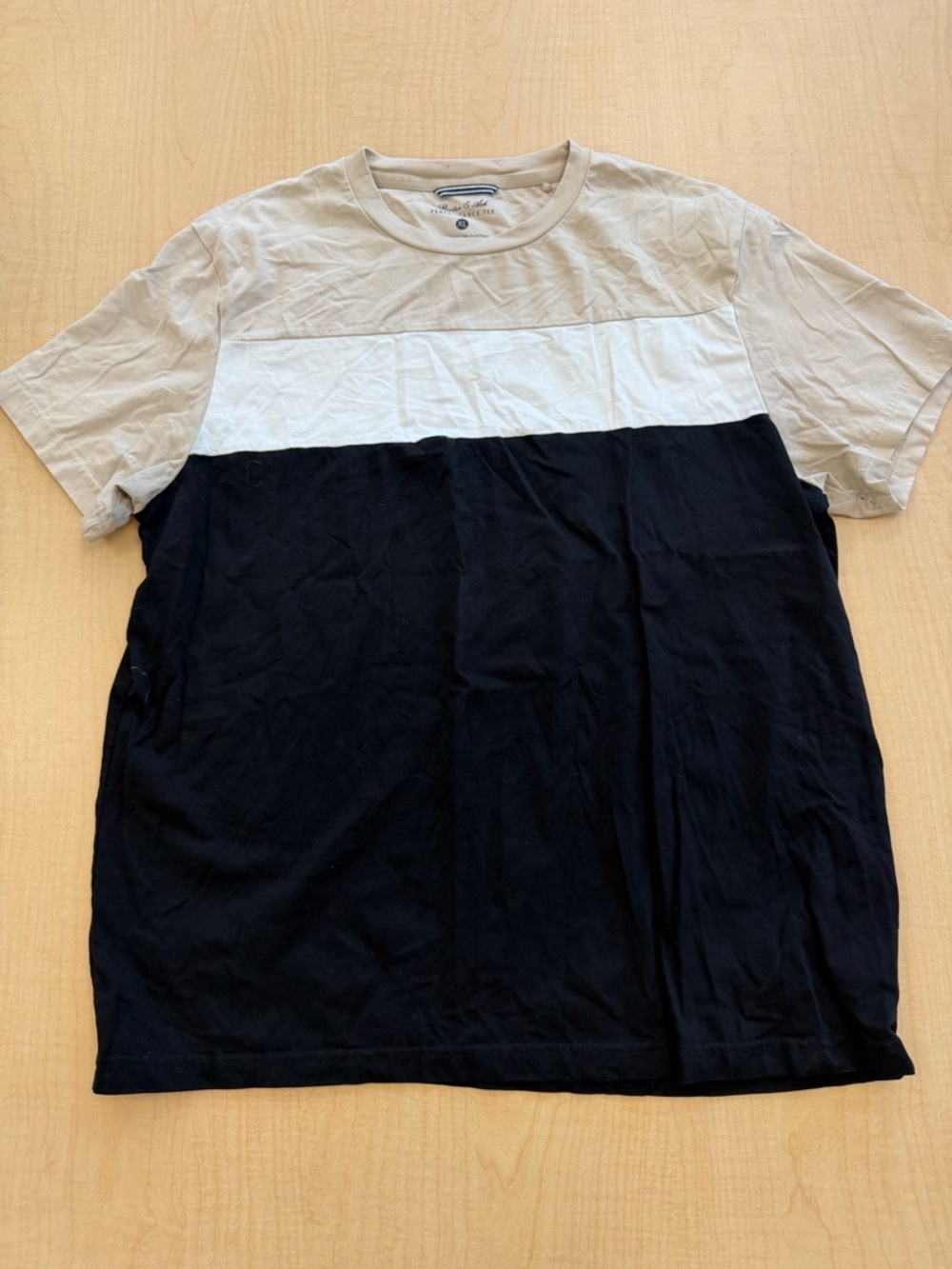 Men's Colorblock Crew Neck Tee - Black & White